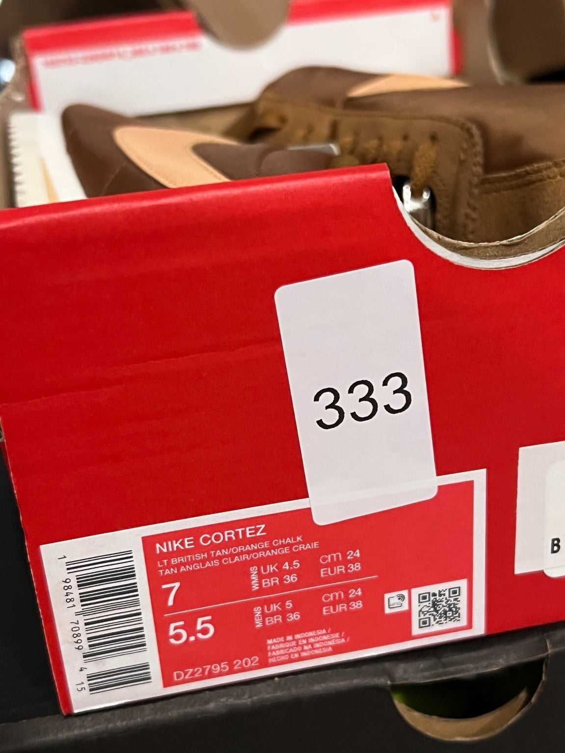 Nike Cortez Textile Light British Tan DZ2795-202 Women's Size 7 New / Men's 5.5