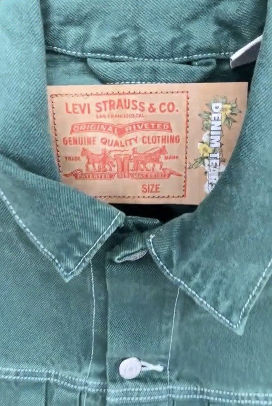 Denim Tears x Levi’s ADG Type-2 Green Denim Jacket Men’s Medium NEW