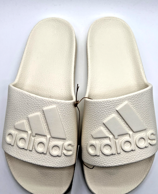 Adidas Men’s Size 9 Adilette Aqua Slide Sandals - Off White - New with Tags!