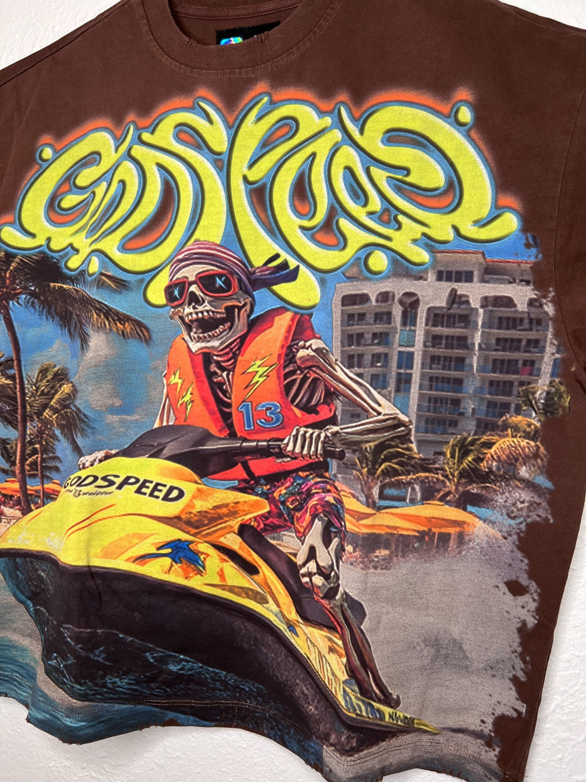 Godspeed Wave Runner T-Shirt Brown Wash /444 Size Small NWT Limited