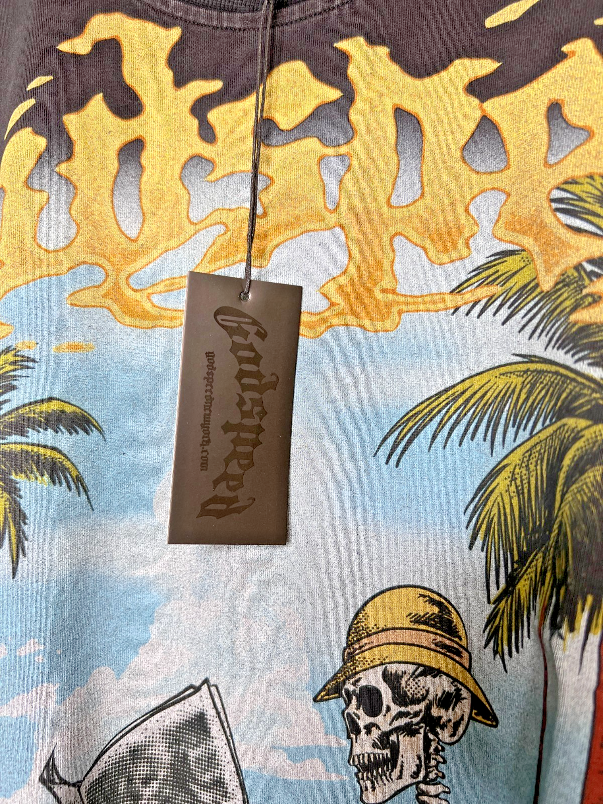 Godspeed Skeleton Beach II Black Wash Graphic T-Shirt Men's XL NWT
