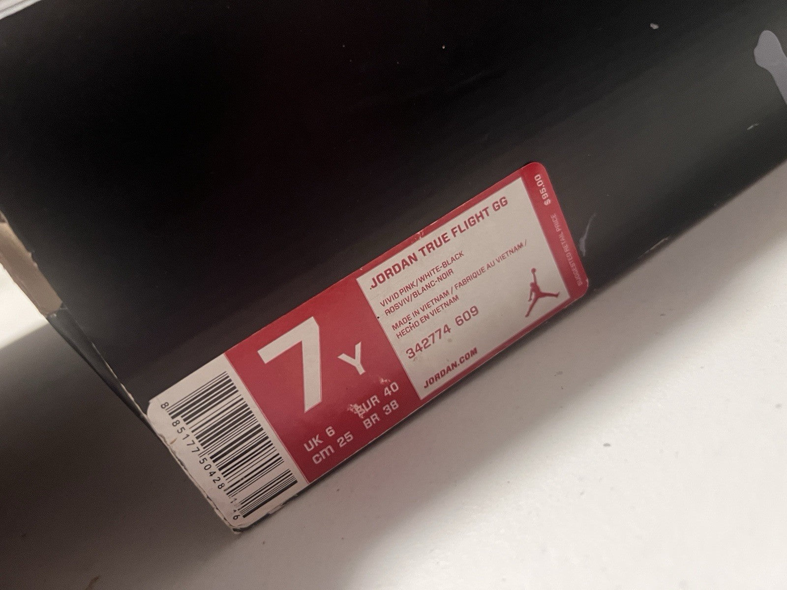 Air Jordan True Flight GG Valentine's Day Vivid Pink 7Y Big Kids New with Box