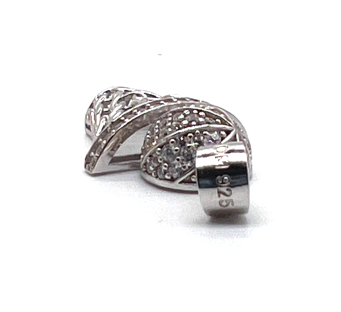 925 Sterling Silver White Spinel Basketball Hoop Pendant Charm New