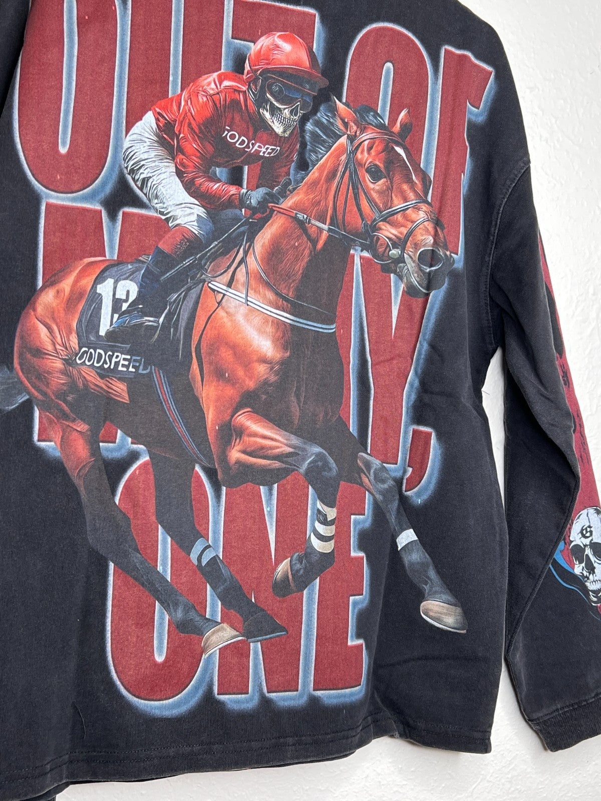 Godspeed Thoroughbred LS T-Shirt Black Wash 370/555 Size XS NWT Numbered