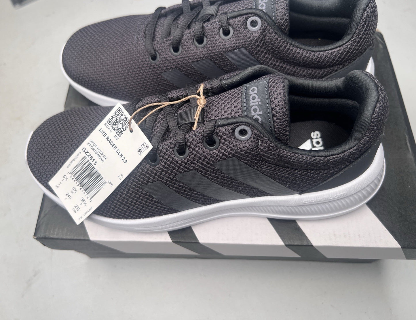 Adidas Lite Racer CLN 2.0 GZ2815 Women’s Size 7 Black White Running Shoes NEW