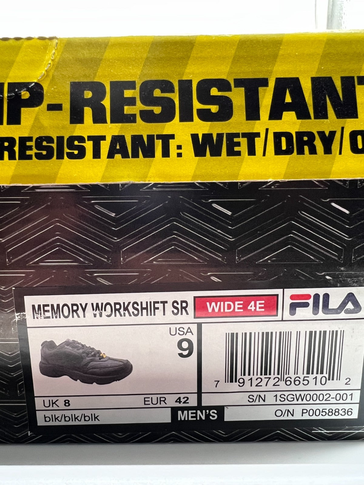 FILA Memory Workshift SR 4E Wide Slip Resistant Work Shoes Men's Size 9 NEW