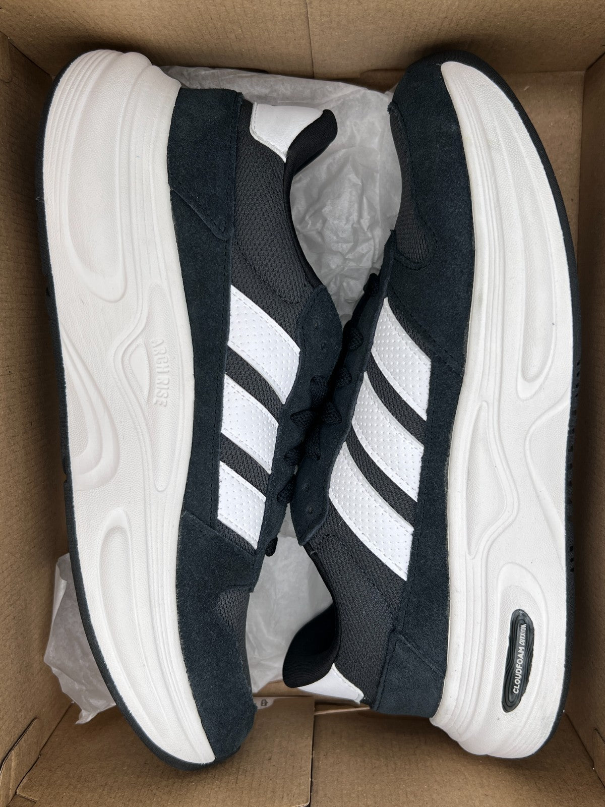 Adidas Cloudfoam Cuxxion-80S (WIDE) Mens Shoes Core Black/White kj4268 - Men's 8