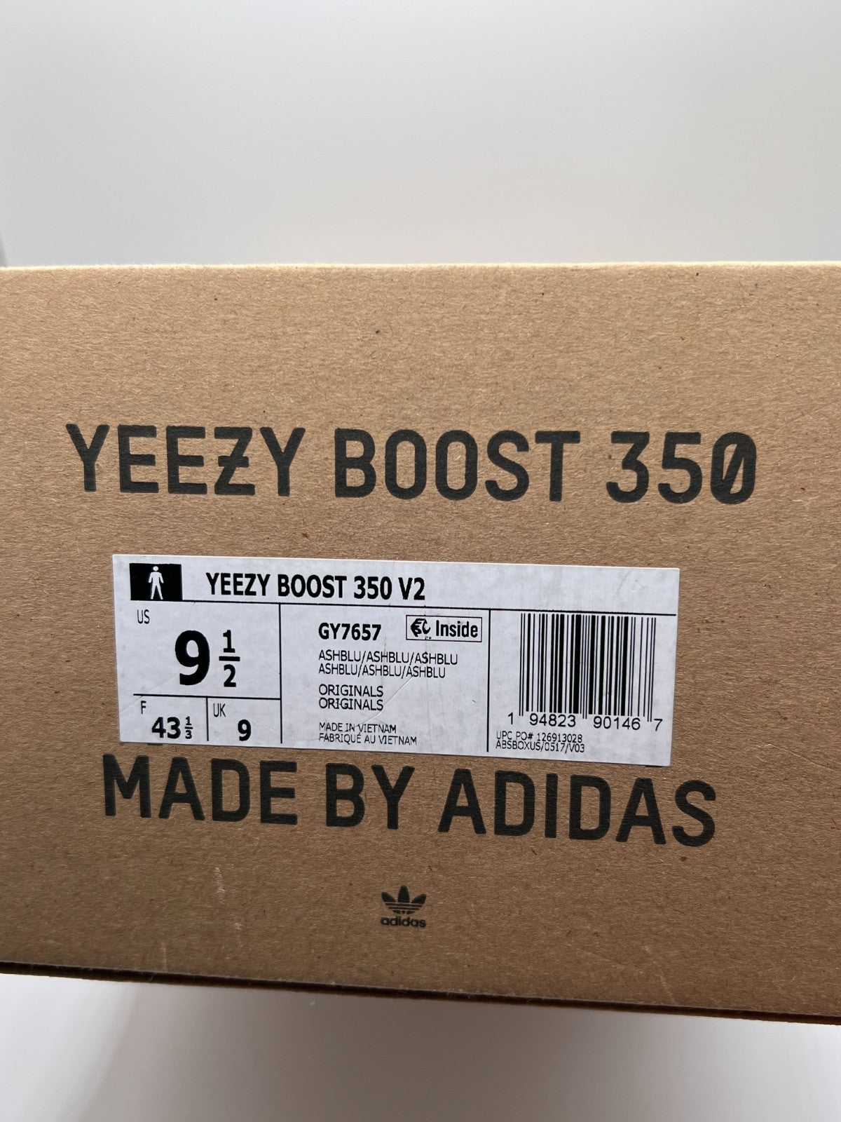 Adidas Yeezy Boost 350 V2 ASH BLUE (GY7657) US Men 9.5