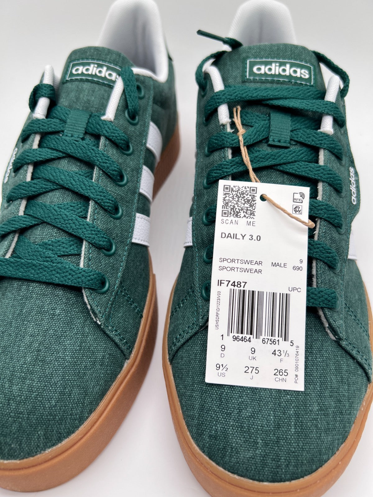 Adidas Daily 3.0 Green White Gum Men's Sneakers IF7487 Size 9.5 New