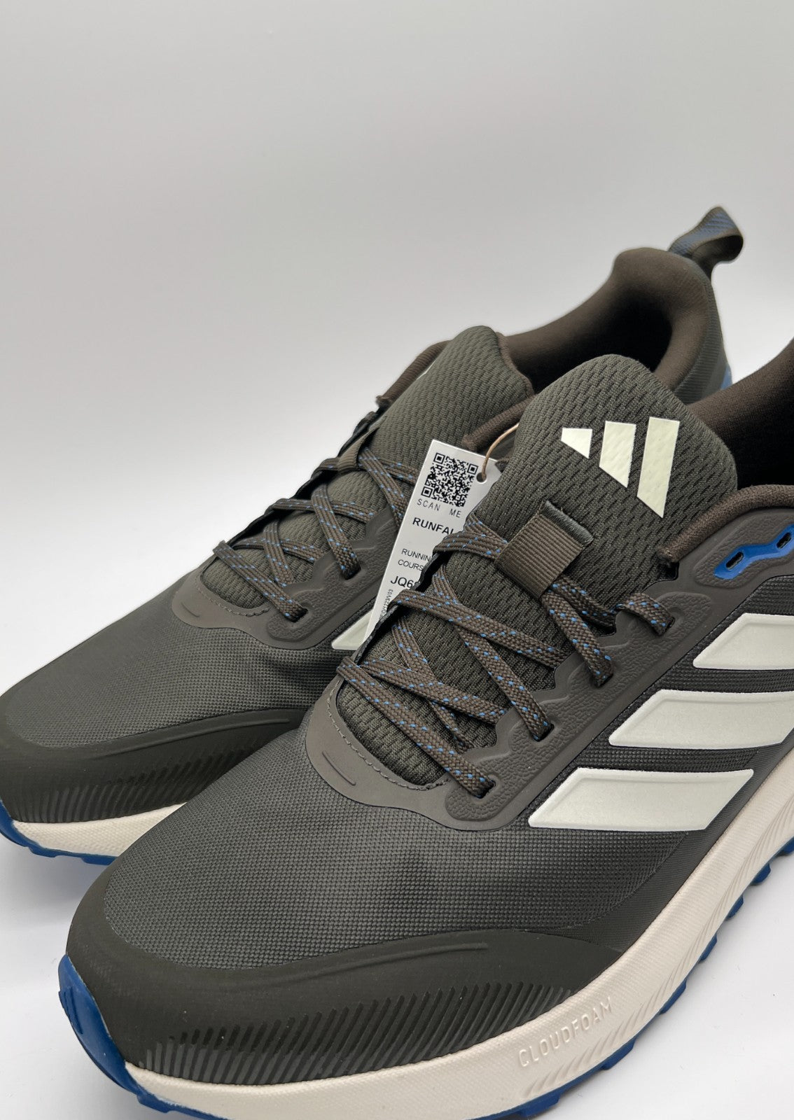 Adidas Runfalcon 5 TR Men’s 11.5 Gray Blue Trail Running Shoes JQ6958 NWT