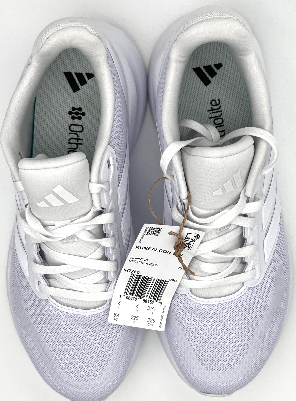 adidas Runfalcon 5 W Triple White IH7760 Womens 5.5 Running Shoes NEW Box