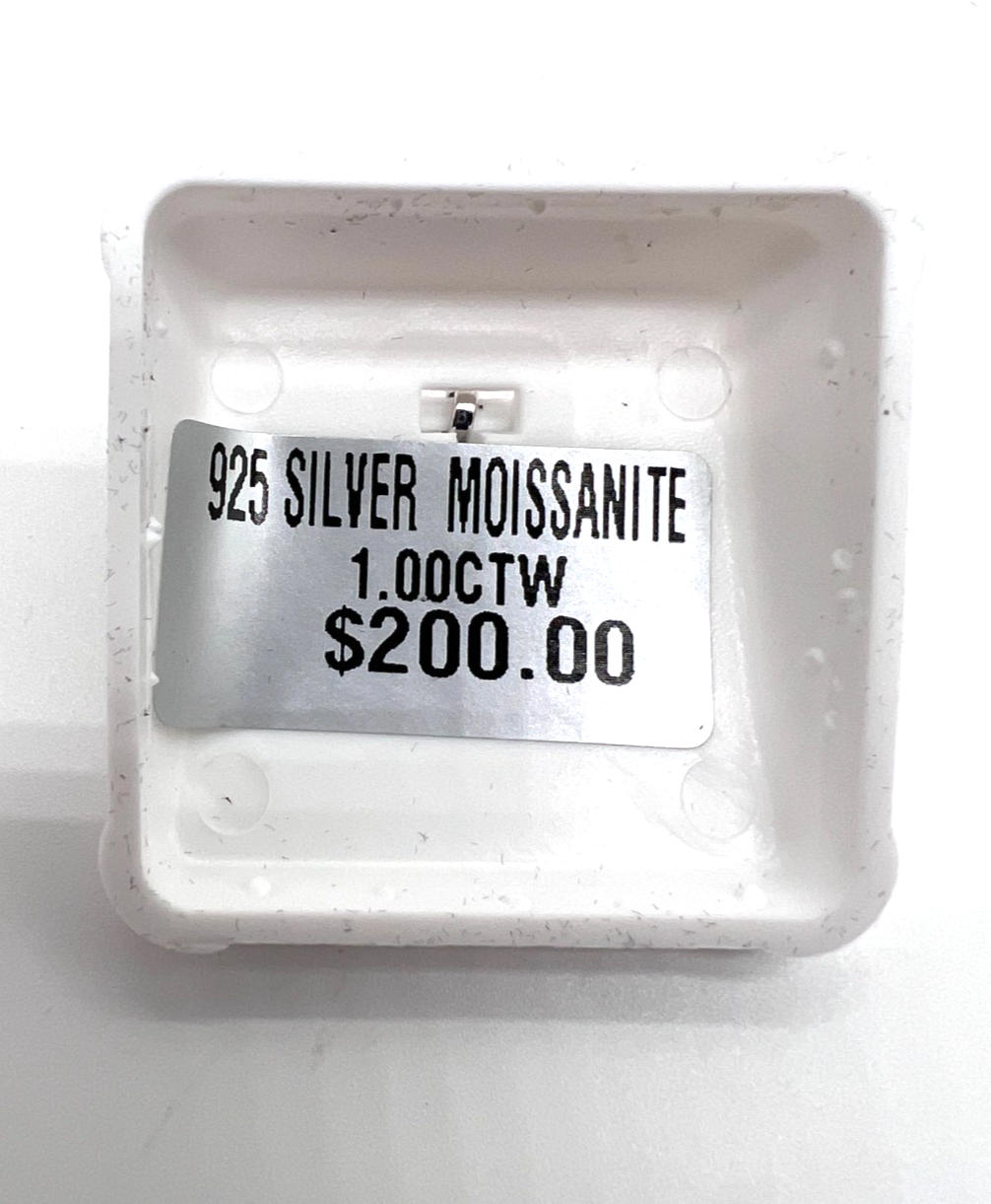 925 Sterling Silver Moissanite Whale Tail Pendant 1.00 CTW New