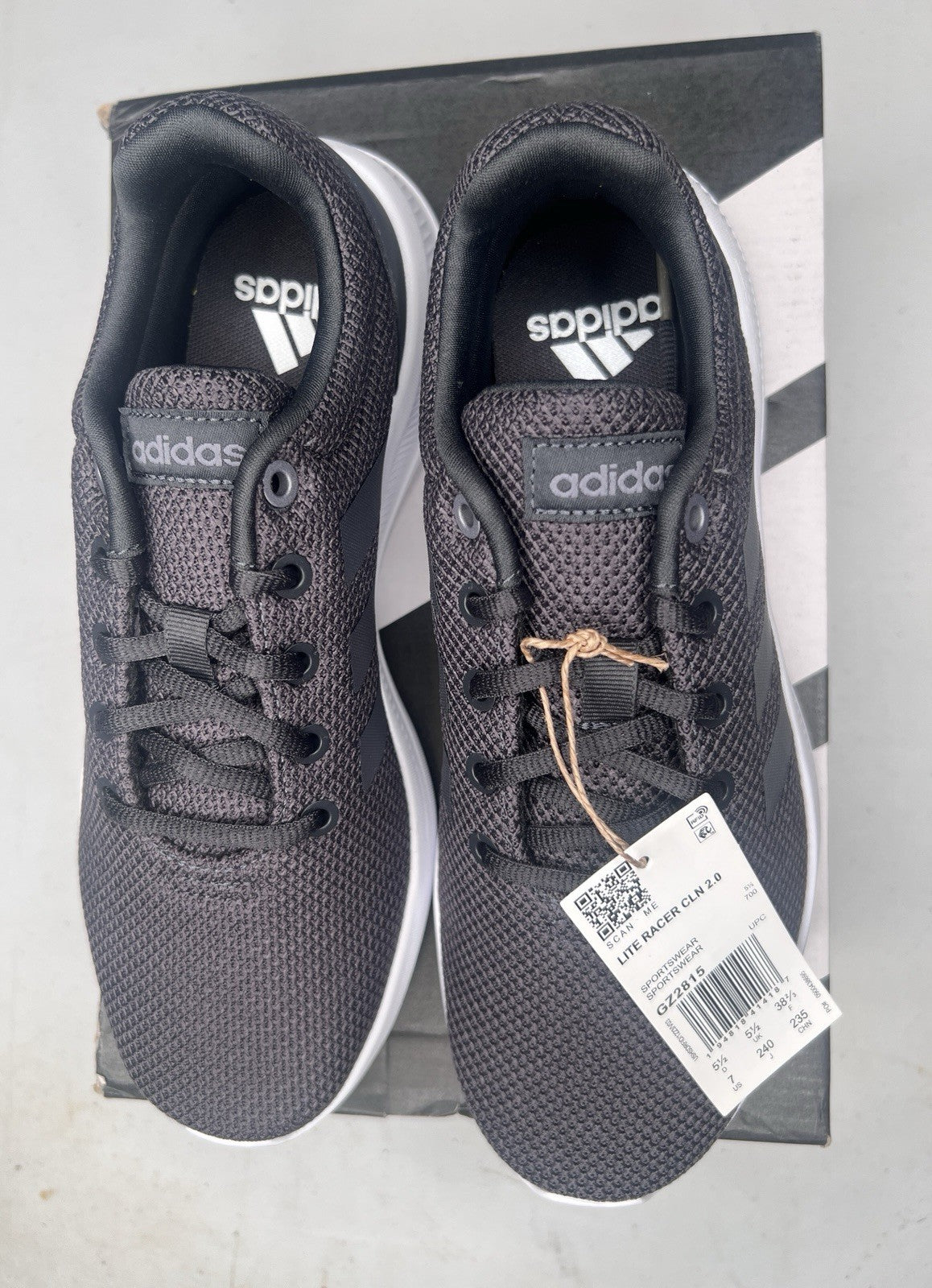 Adidas Lite Racer CLN 2.0 GZ2815 Women’s Size 7 Black White Running Shoes NEW