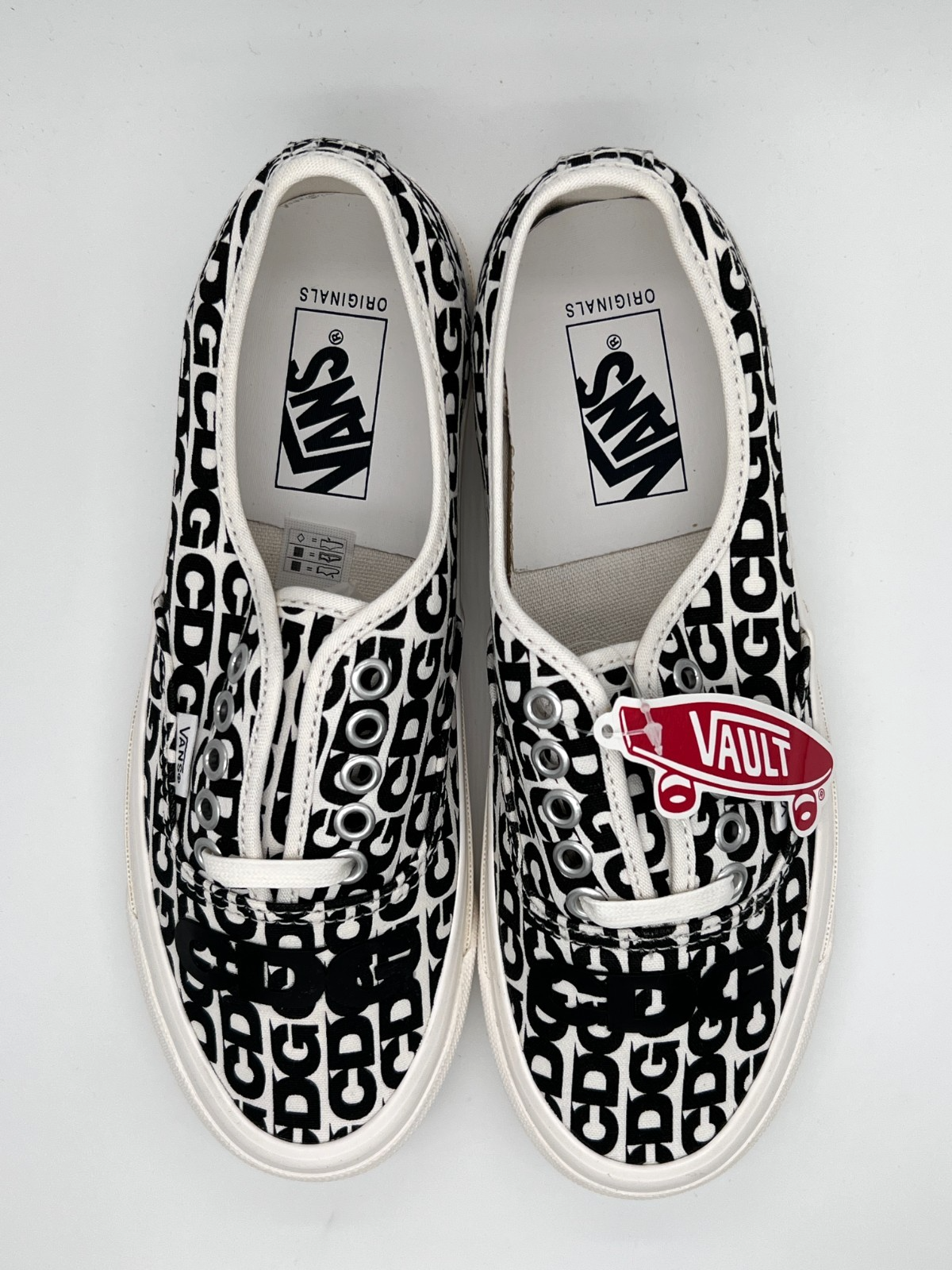 Vans OTW Authentic 44 CDG Comme des Garçons White Black Men 6.5/Women 8 NEW