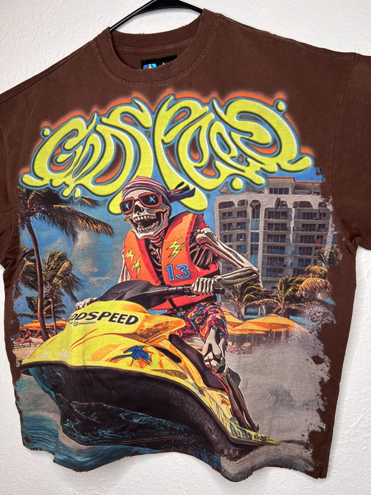 Godspeed Wave Runner T-Shirt Brown Wash /444 Size Small NWT Limited