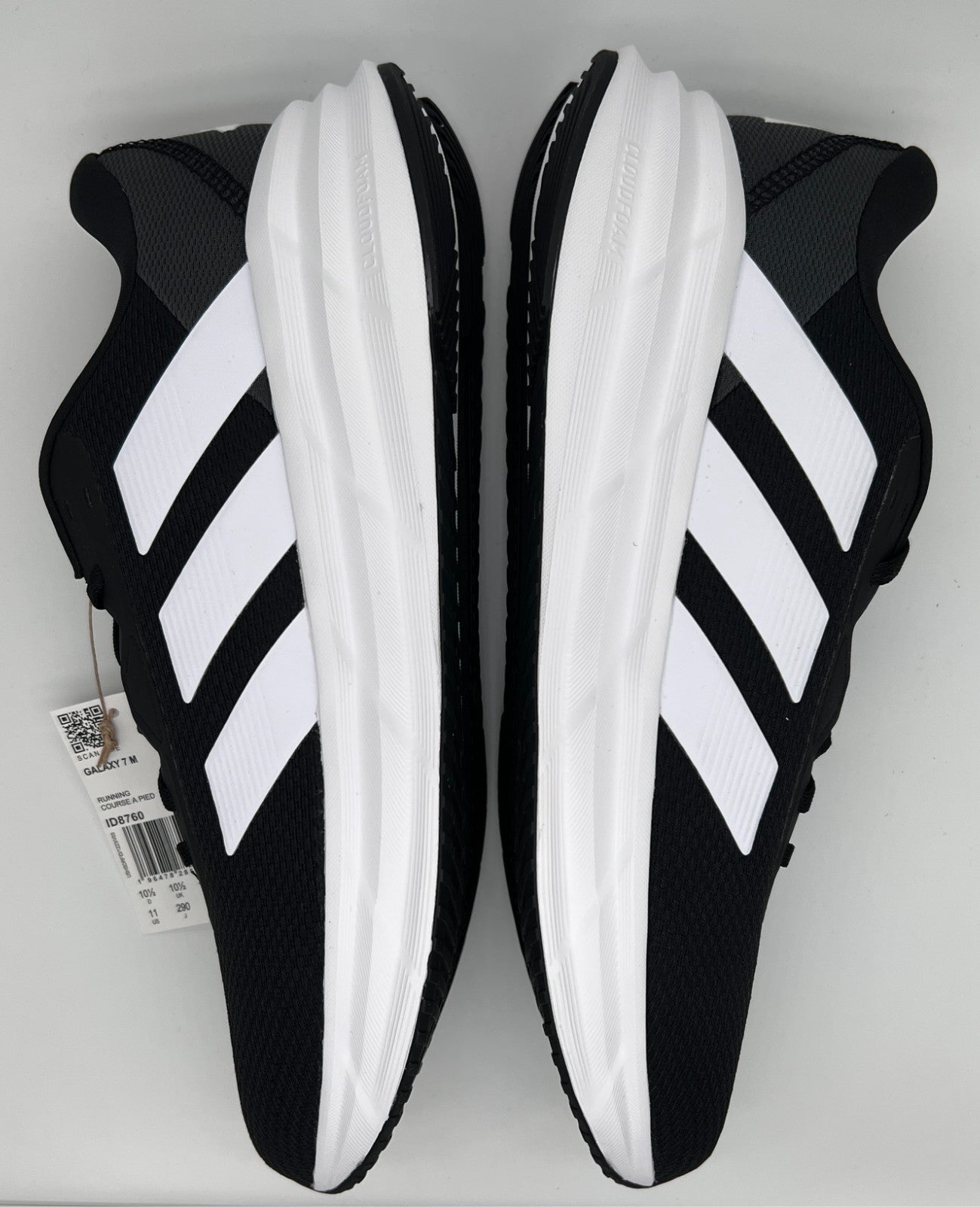 adidas Galaxy 7 ID8760 Black White Running Shoes Men's Size 11 New w/ Box
