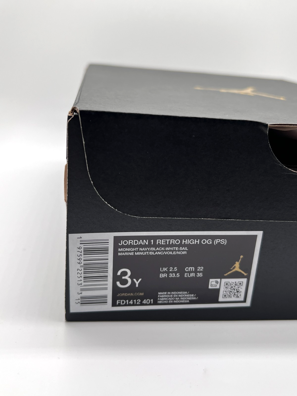 Jordan 1 Retro High OG 3Y Midnight Navy Black White FD1412-401 - New
