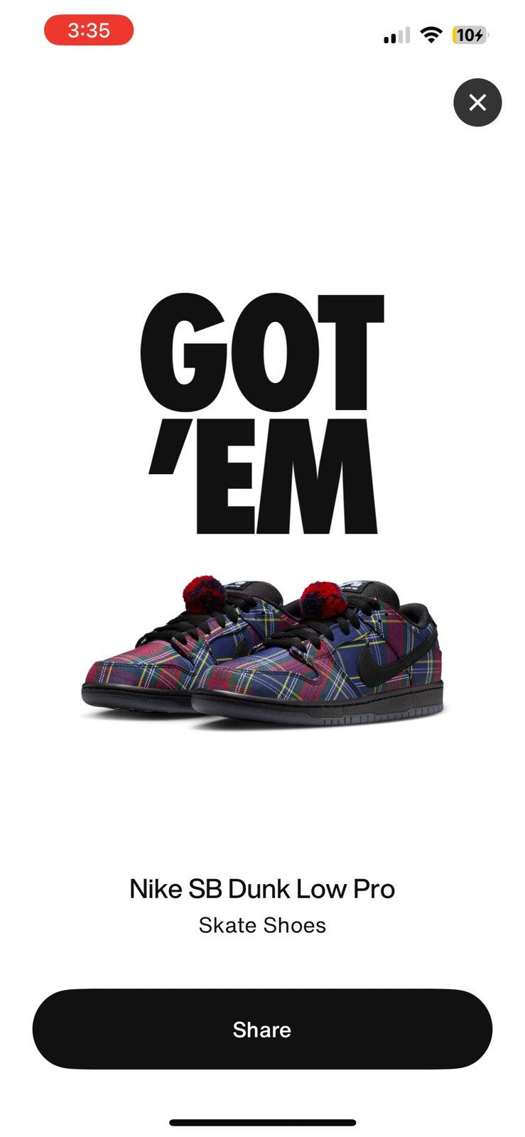 Nike Dunk Low SB Nardwuar Men’s Size 7.5, Women’s Size 9