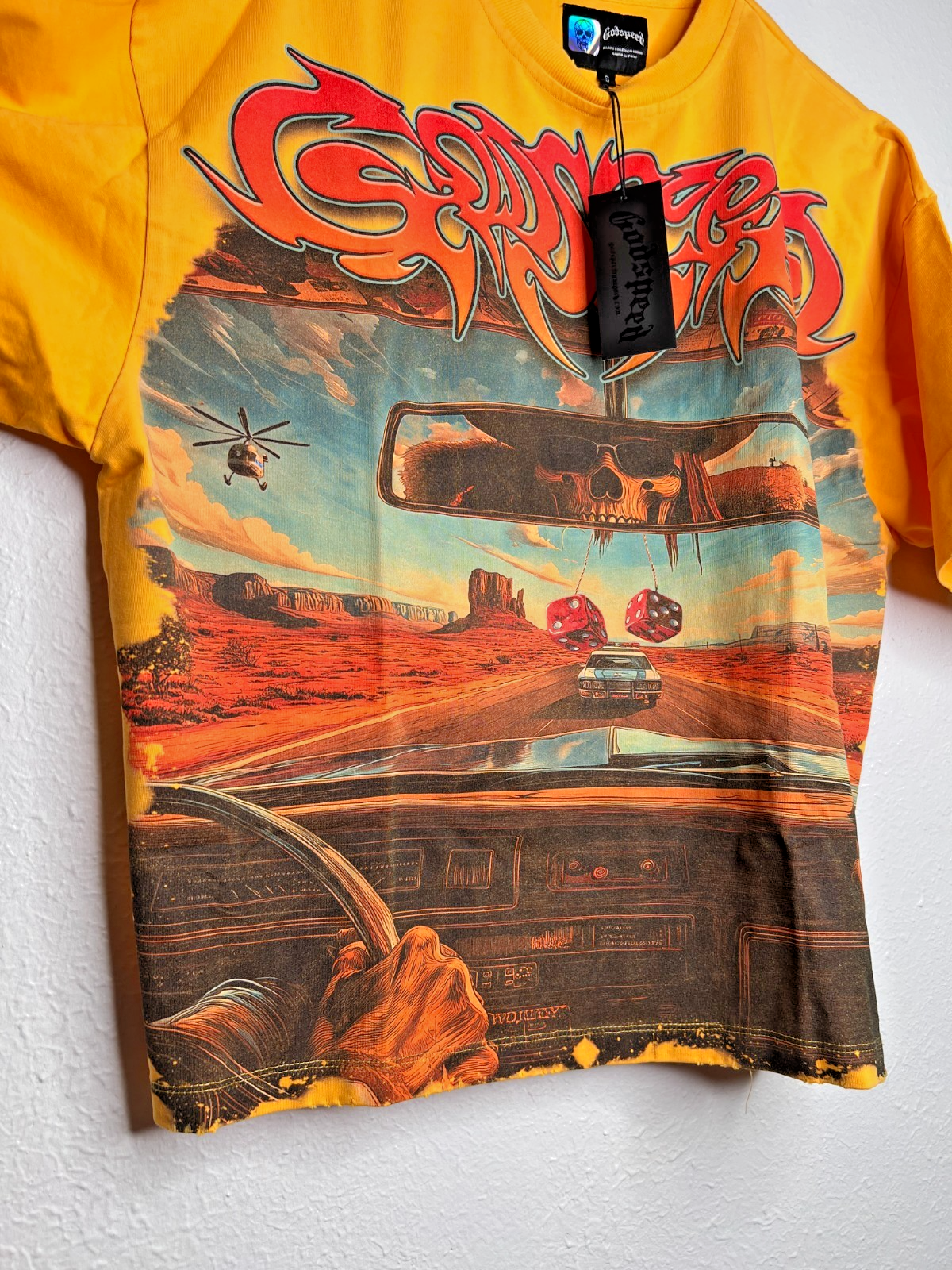 Authentic Godspeed Desert Highway Tee 158/444 Yellow Size S NWT Numbered