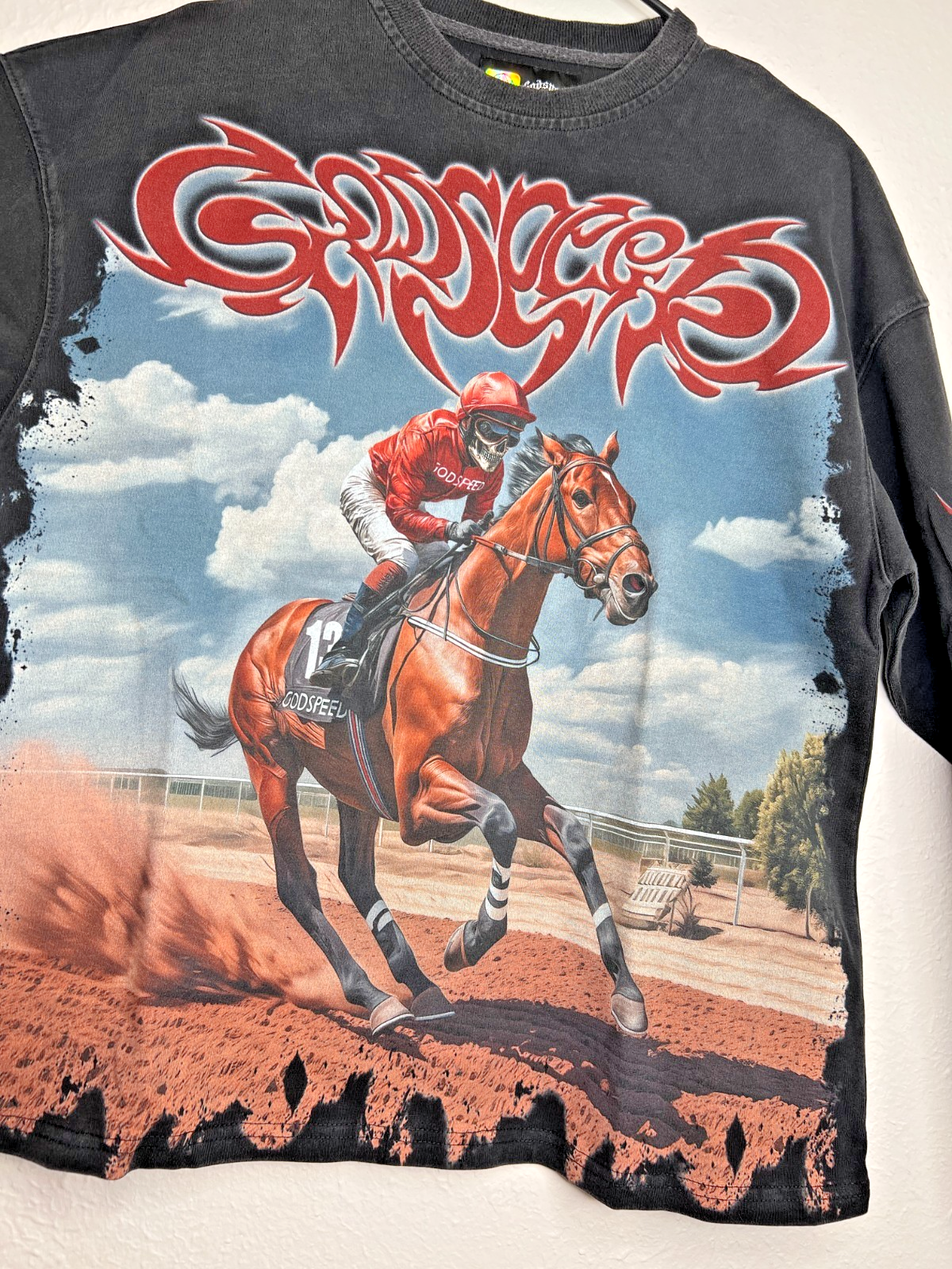 Godspeed Thoroughbred LS T-Shirt Black Wash 370/555 Size XS NWT Numbered