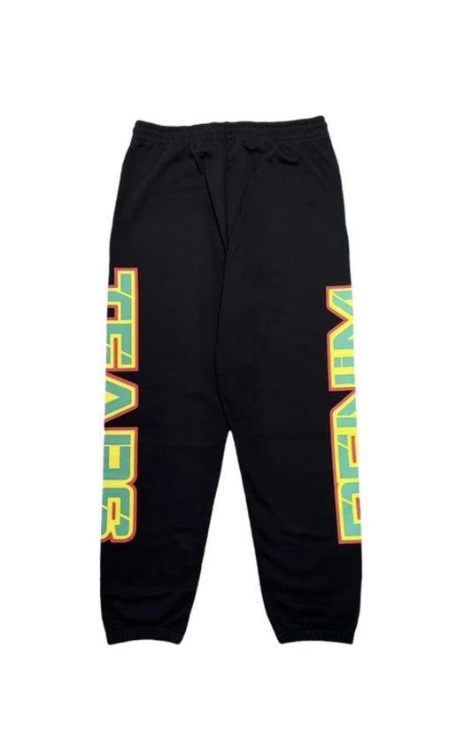 Denim Tears Spring Gardens Logo Sweatpants Black Multi Size Large L NWT