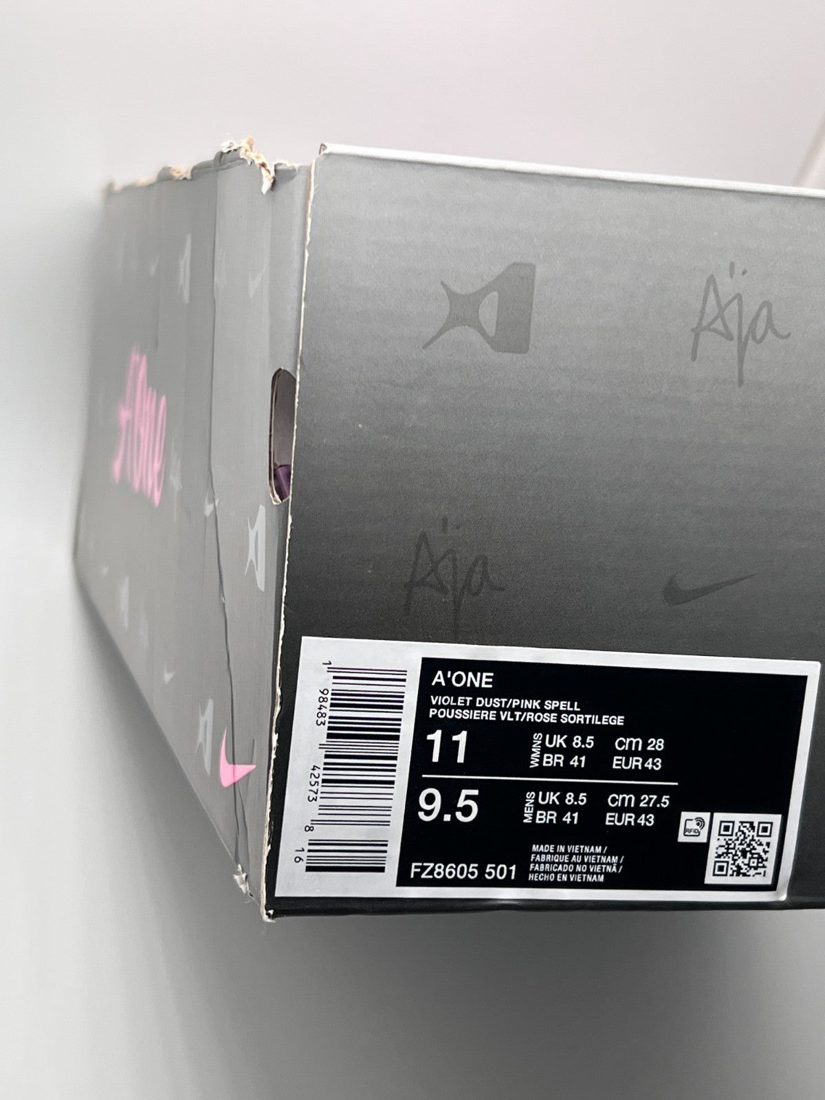 Nike A'One Violet Dust Pink Spell FZ8605-501 Men's 9.5 Women's 11 New