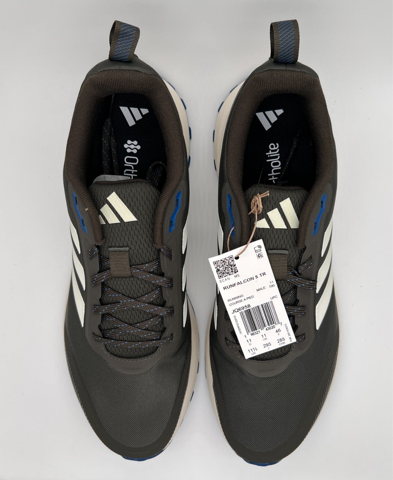 Adidas Runfalcon 5 TR Men’s 11.5 Gray Blue Trail Running Shoes JQ6958 NWT