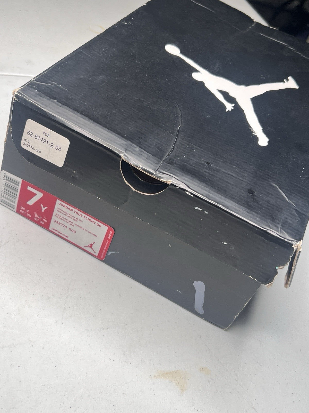 Air Jordan True Flight GG Valentine's Day Vivid Pink 7Y Big Kids New with Box