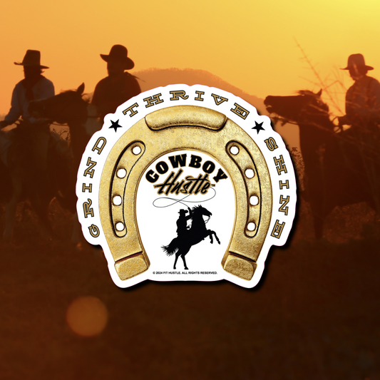 Rodeo Lifestyle Cowboy Hustle™ Sticker with Horseshoe
