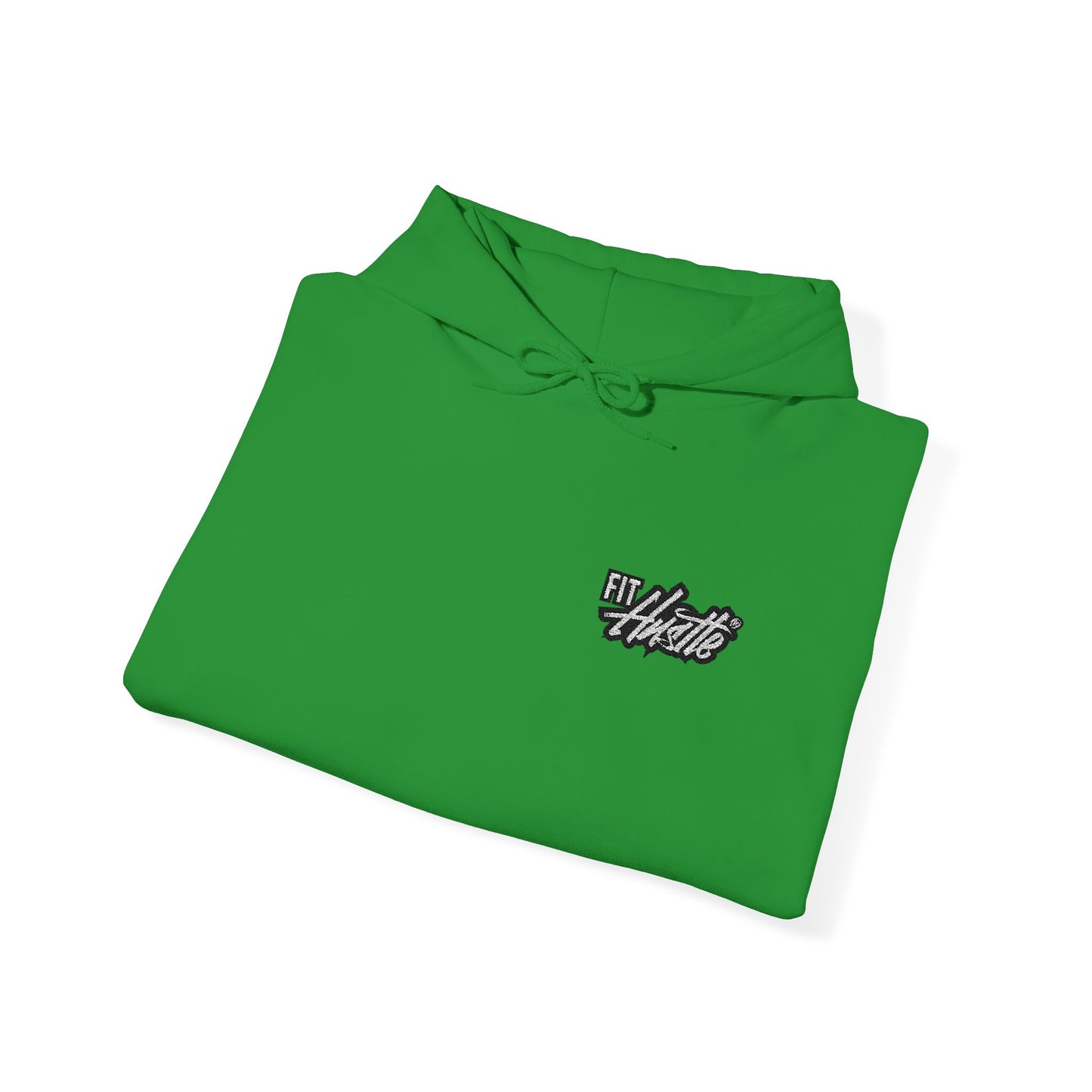 Folded Irish Green FIT HUSTLE® DAILY HUSTLE embroidered hoodie