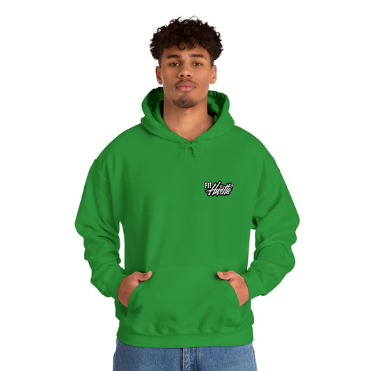 Man wearing Irish Green FIT HUSTLE® DAILY HUSTLE Hoodie