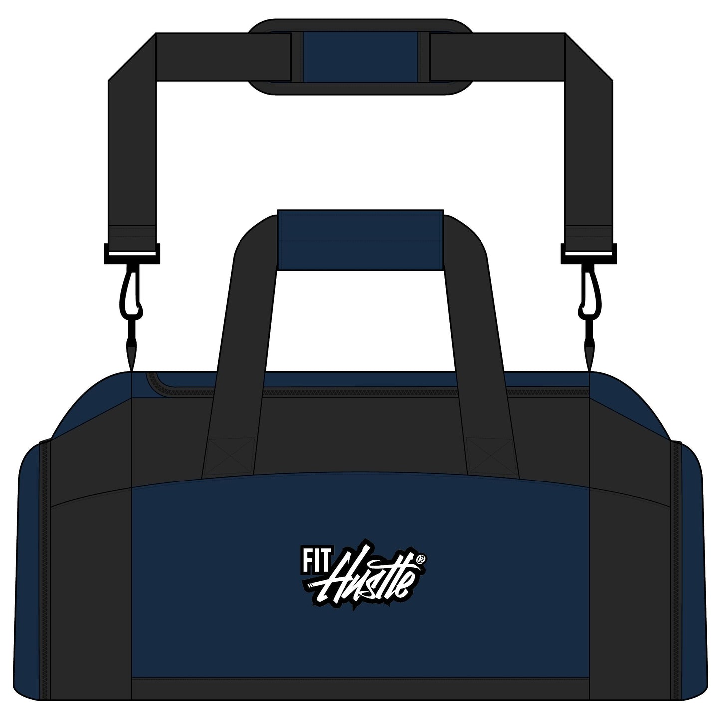 FIT HUSTLE® performance duffel bag in navy for gym and travel use