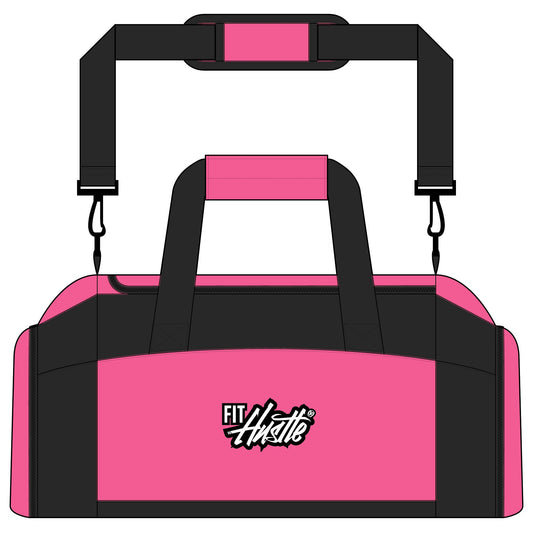 FIT HUSTLE® performance duffel bag in tropical pink for gym and travel use