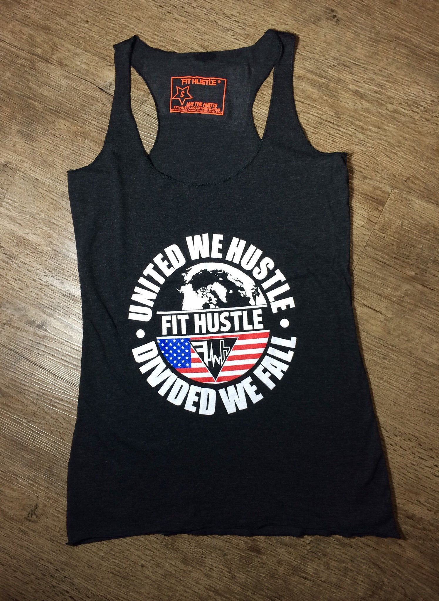 Classic Women's Red/White/Blue "UWHDWF" Charcoal Triblend Racerback