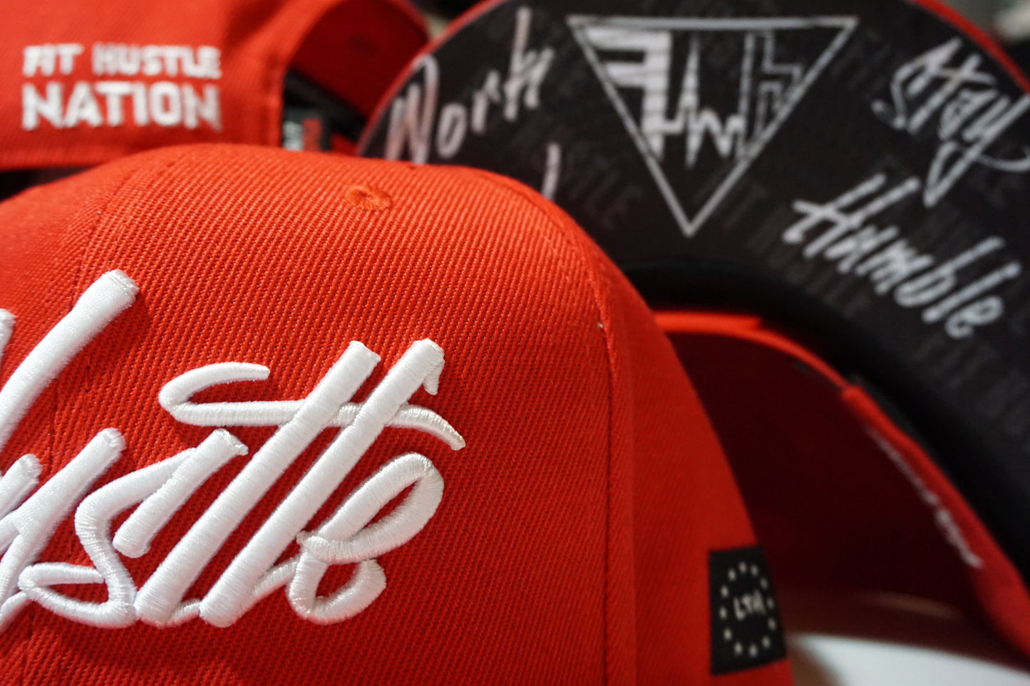 Red and Blue "Work Hard Stay Humble" Hat