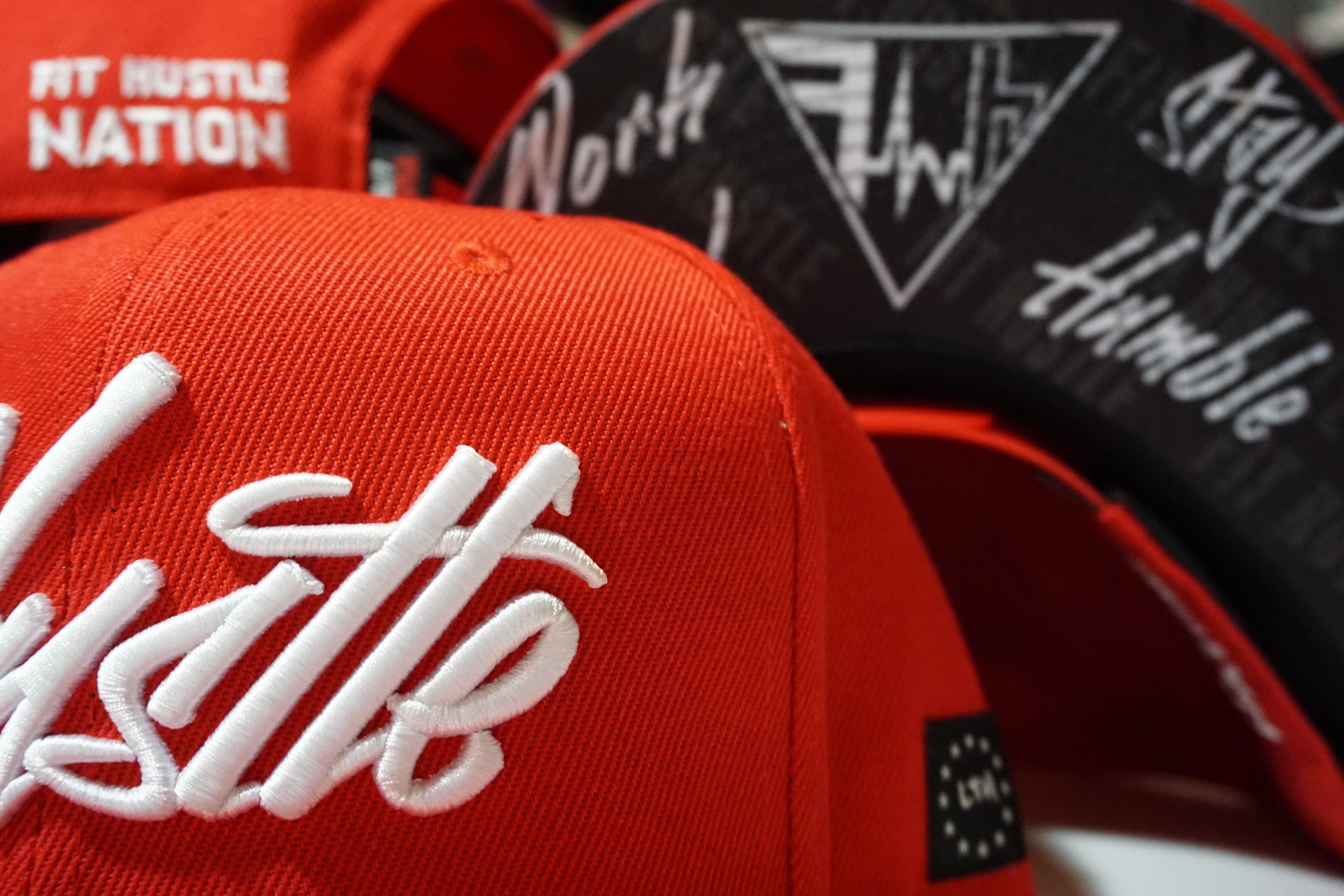 Red and Blue "Work Hard Stay Humble" Hat