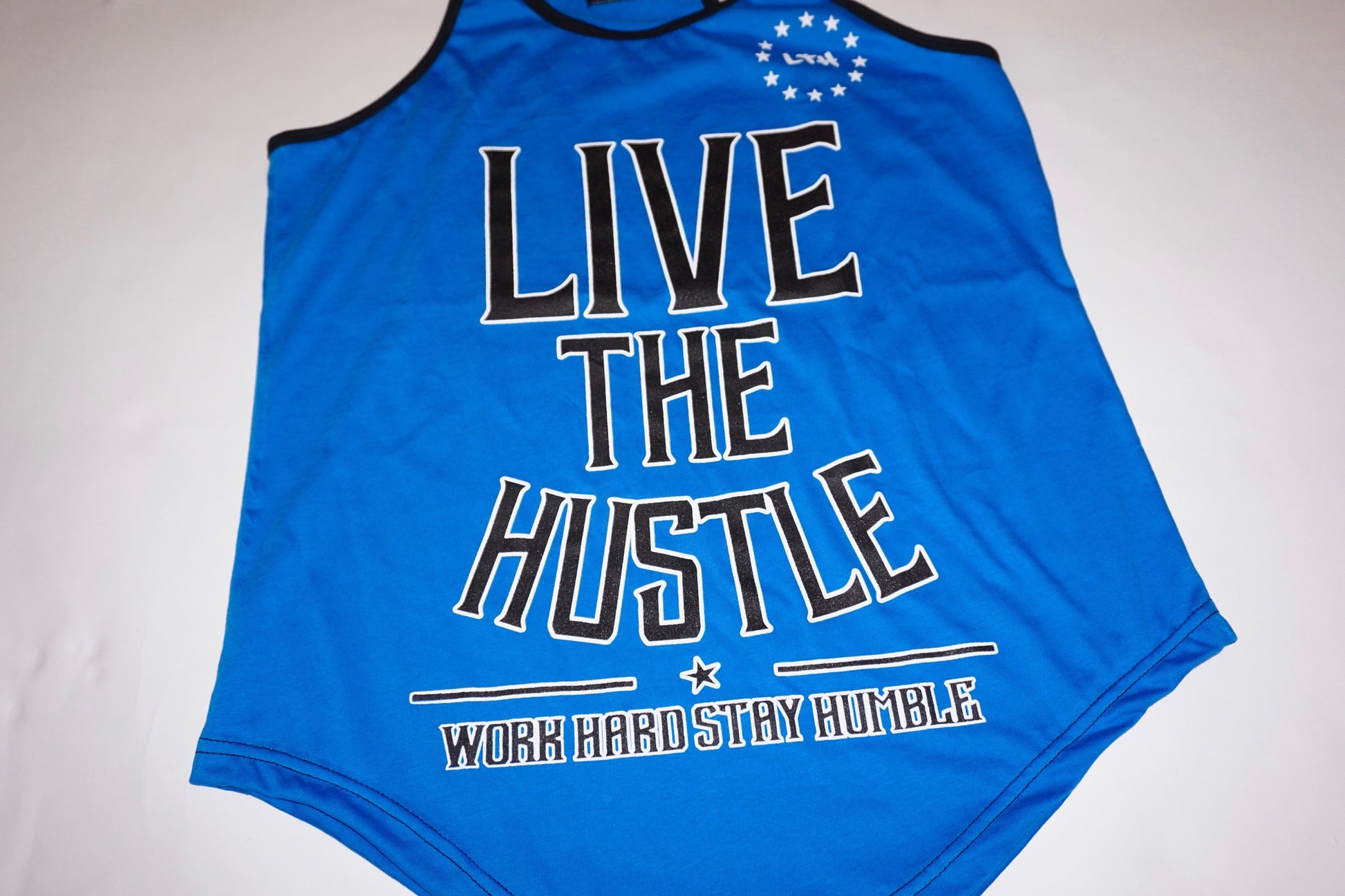 "Live The Hustle" Blue Men's Stringer