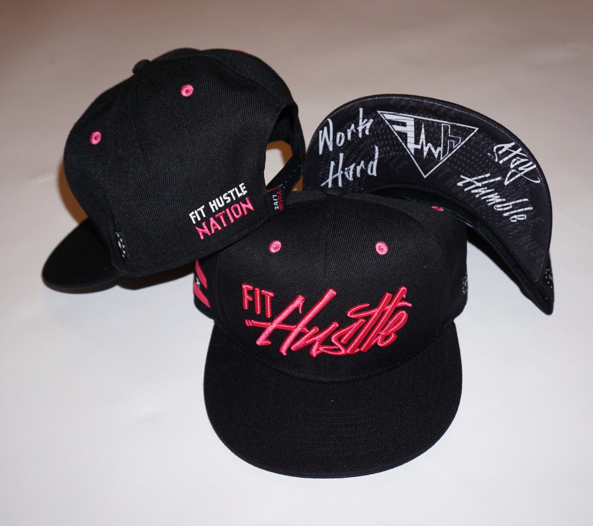 Black/Pink - Work Hard Stay Humble Hat