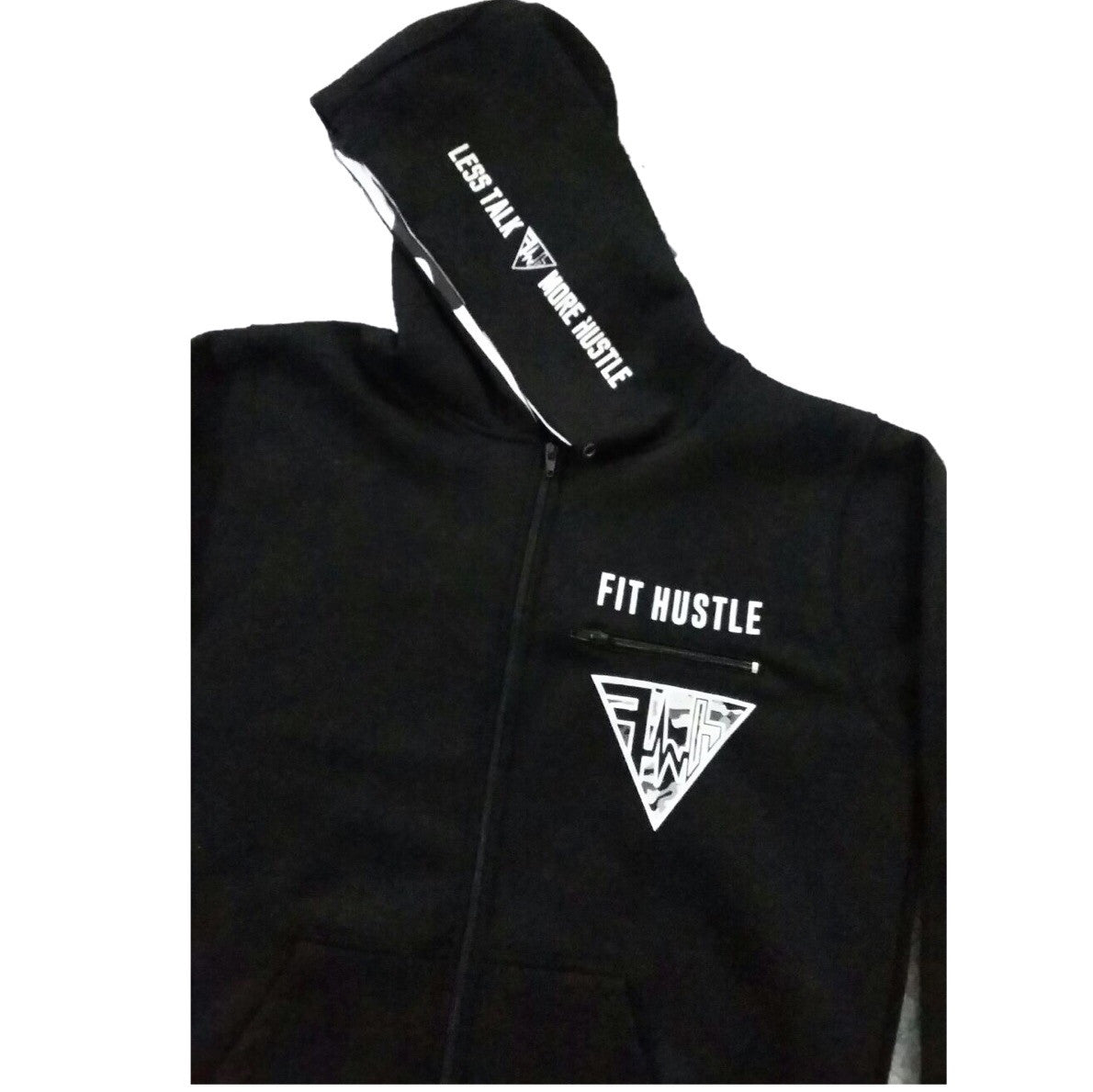 "Fit Hustler Checklist" White Camo Zip-Up