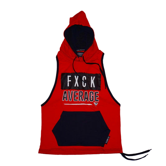"Fxck Average" Blk/Red Stringer Hoodie
