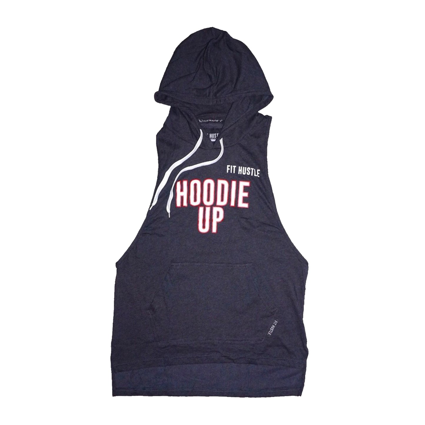 "HOODIE UP" - Charcoal Triblend Sleeveless Hoodie