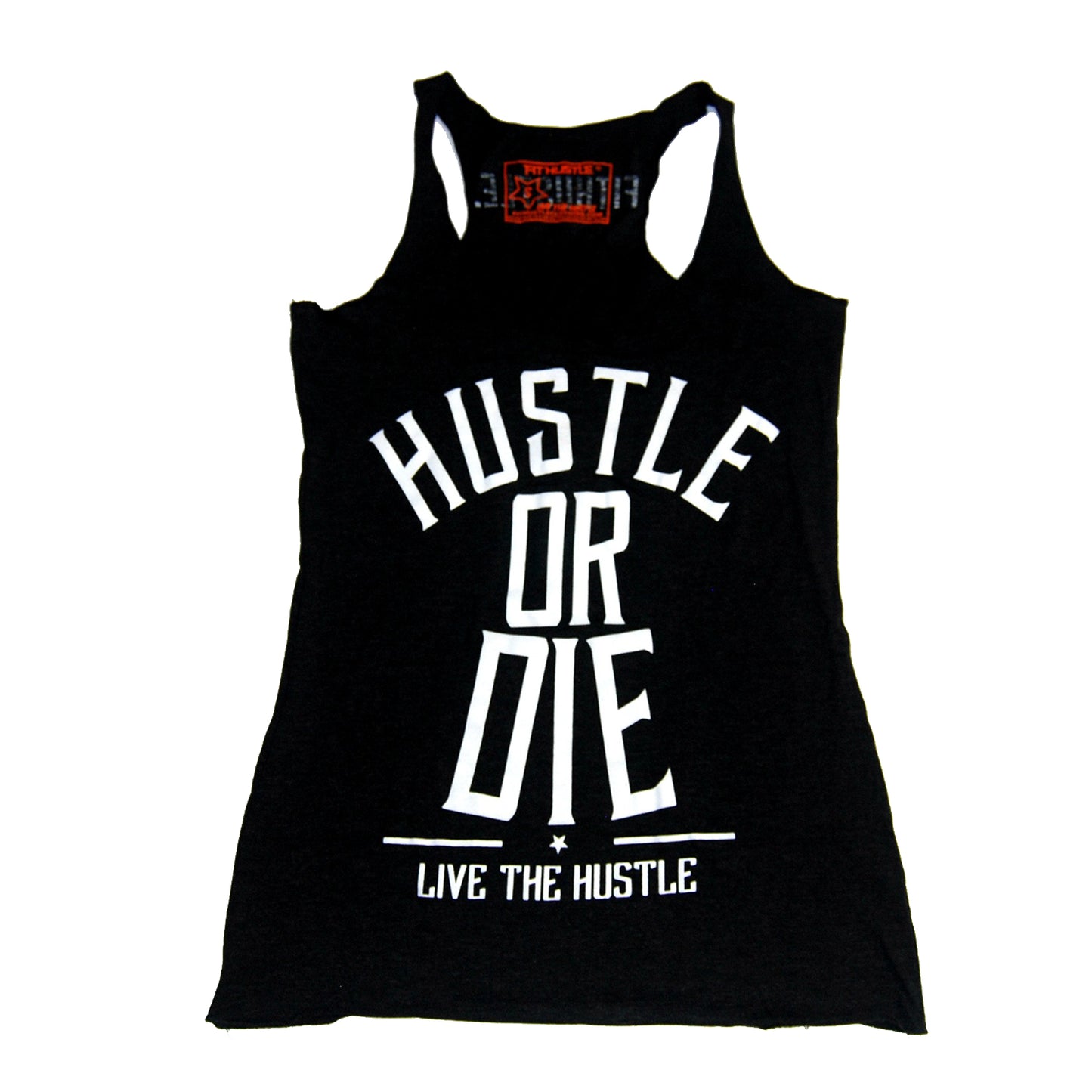 Womens Racerback Tank Top - Hustle Or Die Charcoal