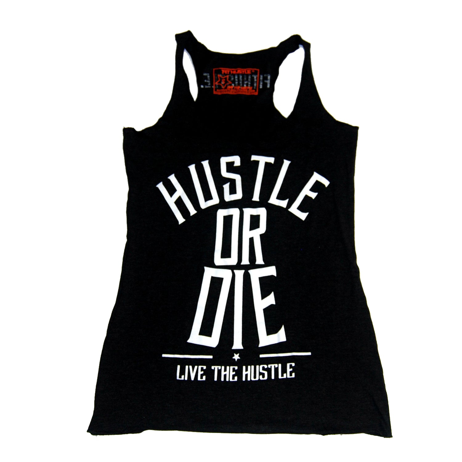 Womens Racerback Tank Top - Hustle Or Die Charcoal
