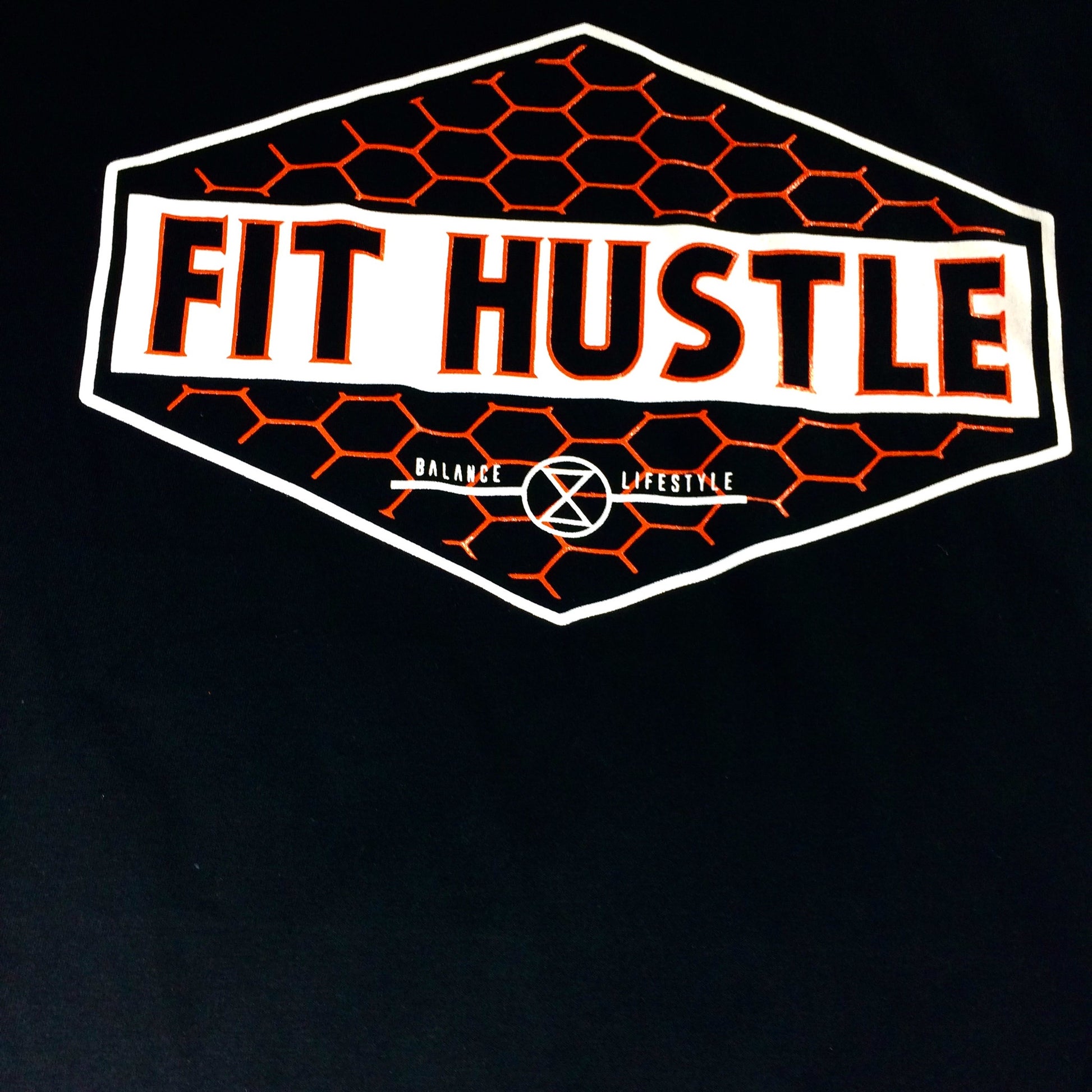 Black/Orange Hexagon T-Shirt