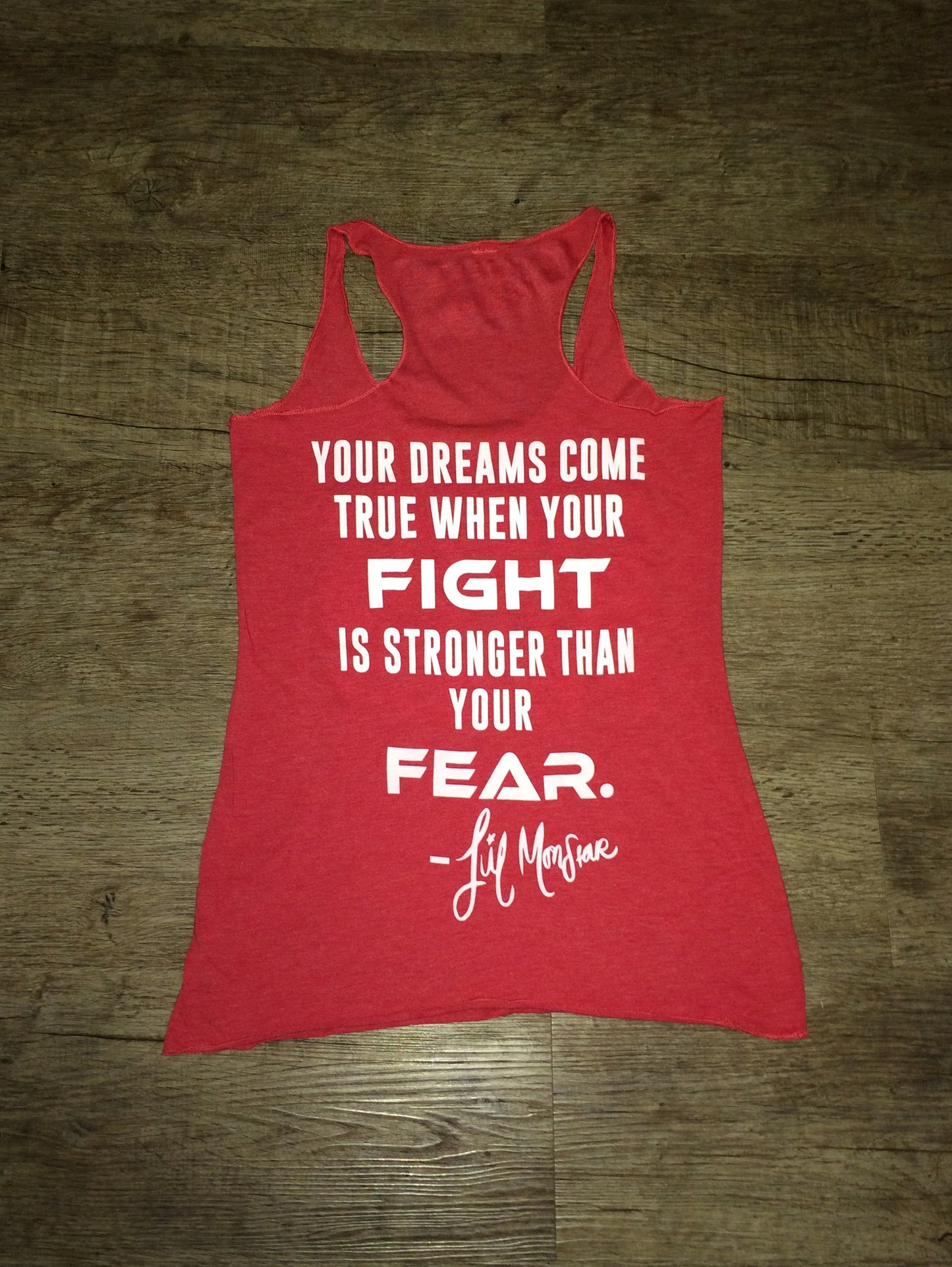 Red Women's Lil Monstar Edition Fight over Fear Racerback