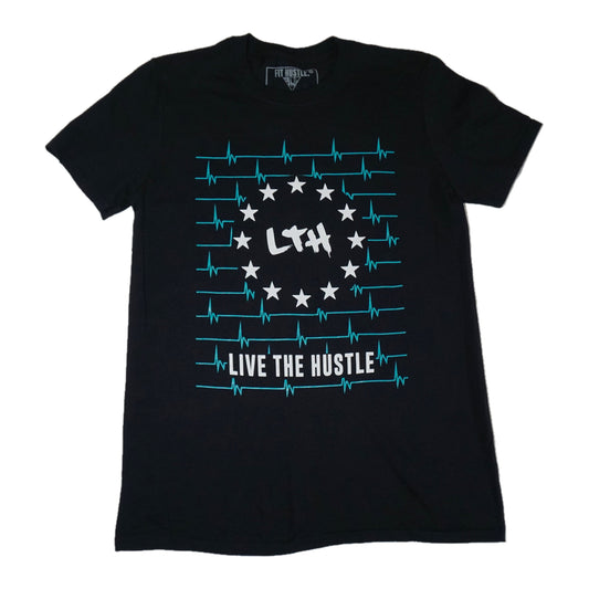 "Live the Hustle" Black/Teal T-Shirt