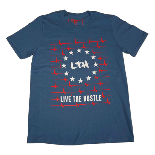 "Live the Hustle" Indigo/Red T-Shirt