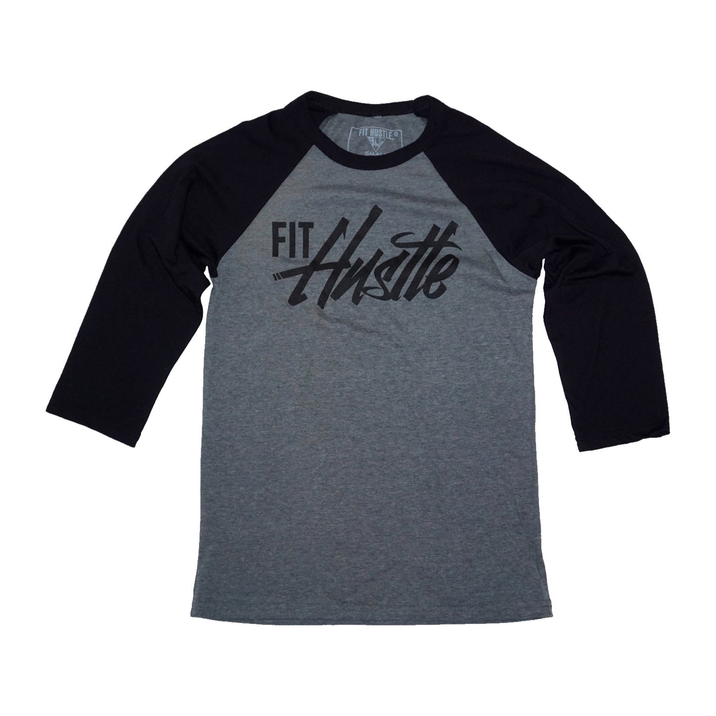 Work Hard In Silence Raglan - Deep Heather/Blk