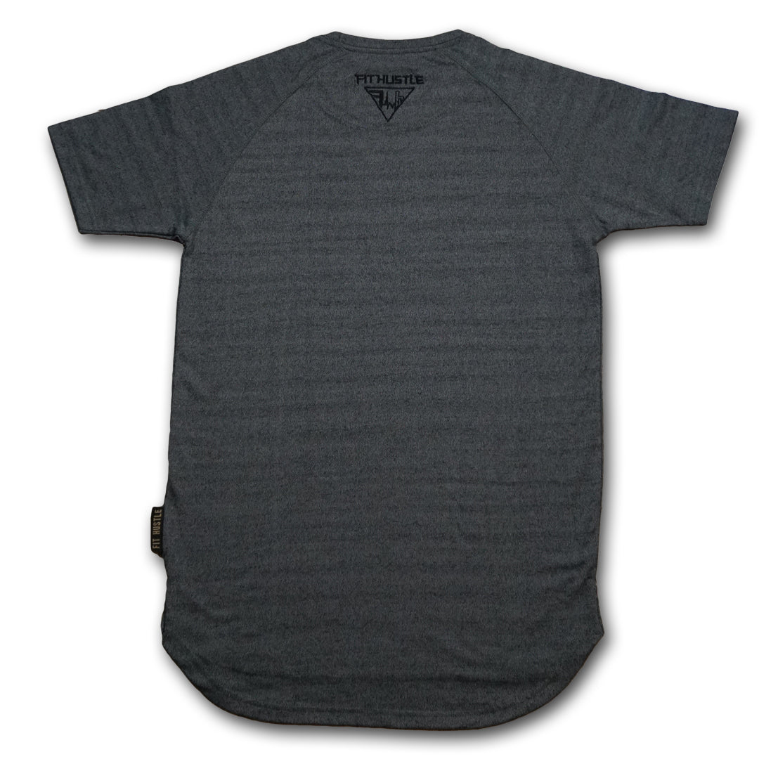 Premium Hustler Scallop Tee - Heather Charcoal