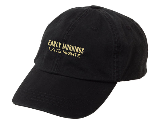 Early Mornings Late Nights - Standard Black/Creme Baseball Hat
